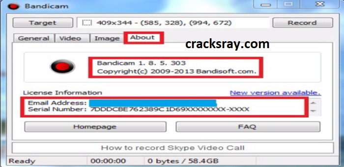 download serial key for bandicam